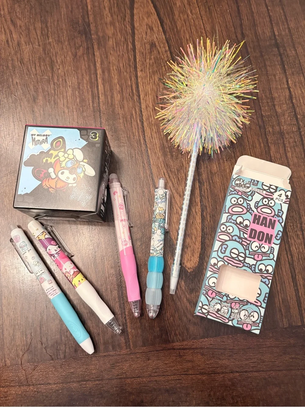 NIB My Melody (hello kitty x godzilla collab) + assorted Sanrio pens